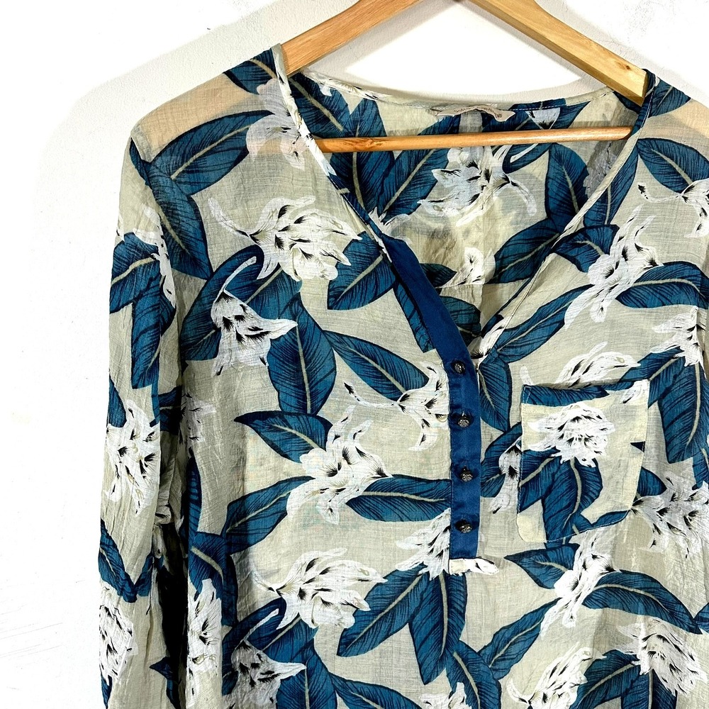 SOFT SURROUNDINGS Gillian Top Tunic Long Sleeves Rayon Blue Womans Large - Picture 4 of 12